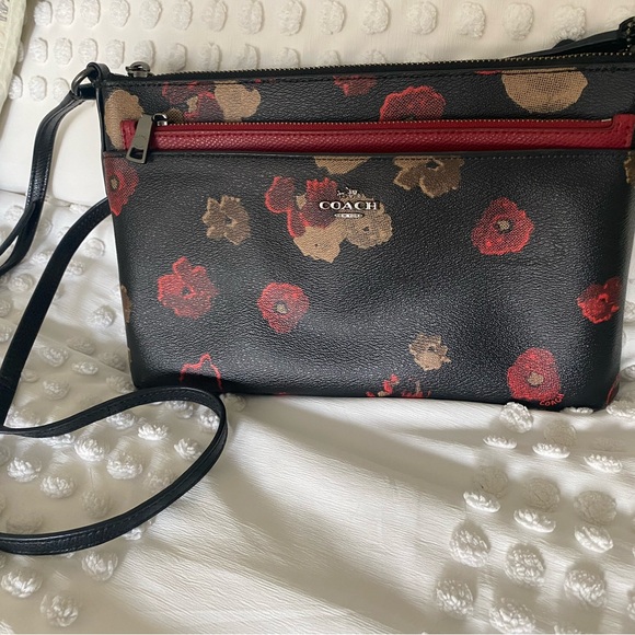 Coach Handbags - Coach Black and Red Floral Women's Bag